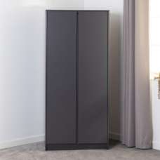 Mcgowen Wooden Wardrobe With 2 Doors In Grey - UK