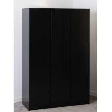 Mcgowen Wooden Wardrobe With 3 Doors In Black - UK