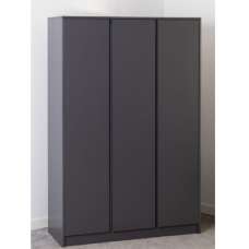 Mcgowen Wooden Wardrobe With 3 Doors In Grey - UK