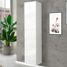 Mcrae White Glossy Storage Cabinet With 1 Door In White - UK