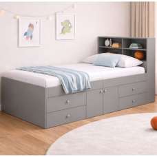Mattoon Wooden Single Cabin Bed In Grey - UK