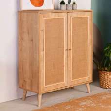 Meadow Wooden Storage Cabinet with 2 Doors in Oak - UK