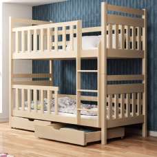 Meaford Wooden Bunk Bed Without Mattress In Pine - UK