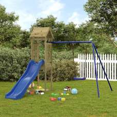 Medford Wooden Kids Playset With Swing In Dark Oak - UK