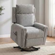 Medinah Fabric Dual Motor Lift Tilt Recliner Chair in Ash - UK