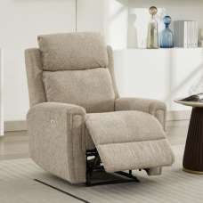 Medinah Fabric Electric 1 Seater Sofa - Beige - UK