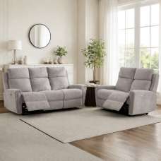 Medinah Fabric Electric 3+2 Seater Sofa Set - Ash - UK