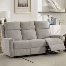 Medinah Fabric Electric 3 Seater Sofa - Ash - UK