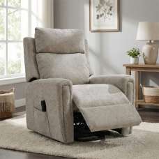 Medinah Fabric Quad Motor Lift Tilt Recliner Chair in Beige - UK