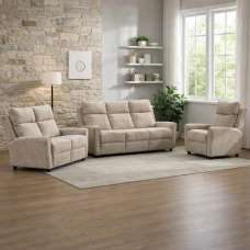 Medinah Fabric 3+2+1 Sofa Suite in Beige - UK