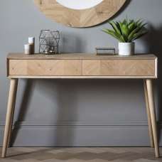 Manistee Wooden Console Table With 2 Drawers In Oak - UK