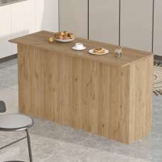 Meliora Wooden Kitchen Bar Table in Oak - UK
