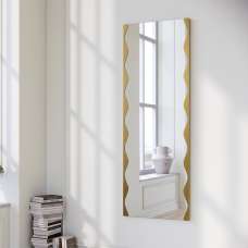 Melodia Glass Wall Mirror with Gold Metal Frame - UK