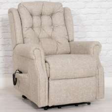 Melsa Fabric Electric Recliner Chair In Sand - UK