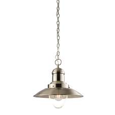 Mendip Clear Glass Ceiling Pendant Light In Satin Nickel - UK