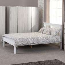 Merlin Wooden Low Foot Small Double Bed In White - UK