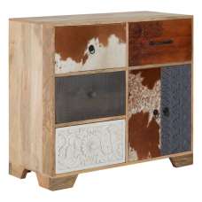 Merova Wooden Sideboard With 2 Doors 4 Drawers In Multicolour - UK