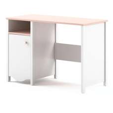 Merrill Kids Wooden Computer Desk 1 Door 1 Shelf In Matt White - UK