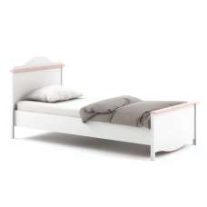 Merrill Kids Wooden Single Bed With Mattress In Matt White - UK