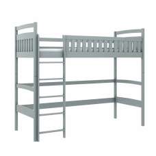 Merritt Wooden Bunk Bed Without Mattress And Ladders In Grey - UK