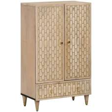 Merton Wooden Highboard With 2 Doors 1 Drawer In Brown - UK