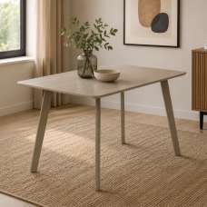 Messina Small Rectangular Wooden Dining Table with Taupe Legs in Grey - UK