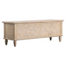 Mestiza Wooden Hallway Storage Seating Bench In Natural - UK