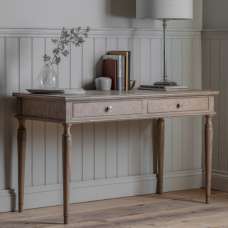 Mestiza Wooden Laptop Desk With 2 Drawers In Natural - UK
