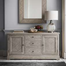 Mestiza Wooden Sideboard With 2 Doors And 3 Drawers In Natural - UK