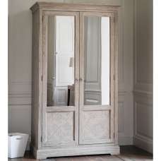 Mestiza Wooden Wardrobe With 2 Doors In Natural - UK