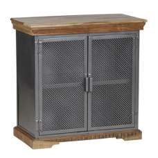 Metapoly Industrial Sideboard In Acacia With 4 Doors 1 Shelf - UK