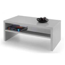 Maelie Coffee Table In Grey High Gloss With UnderShelf - UK