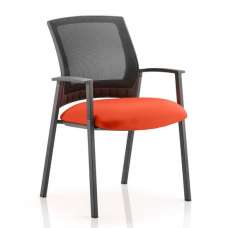 Metro Black Back Office Visitor Chair With Tabasco Red Seat - UK