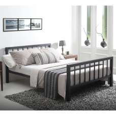 Metro Traditional Metal Double Bed In Black - UK