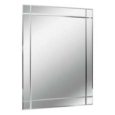 Mevotek Rectangular Etched Border Wall Bedroom Mirror In Silver - UK
