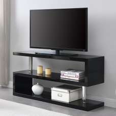 Miami High Gloss S Shape Design TV Stand In Black - UK