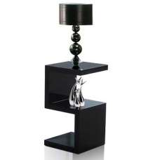 Miami High Gloss S Shape Design Side Table In Black - UK