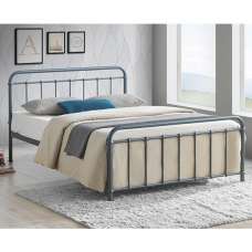 Miami Victorian Style Metal King Size Bed In Grey - UK
