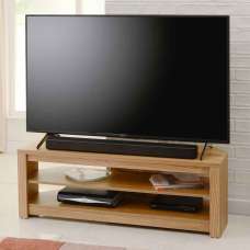 Midvale 1000mm Wooden TV Stand With 2 Shelves In Oak - UK