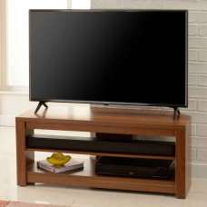 Midvale 1000mm Wooden TV Stand With 2 Shelves In Walnut - UK