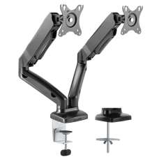 Midvale Double Arm Swivel Gas Spring Desk Mount Monitor Stand - Black - UK