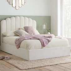 Milan Fabric Ottoman Storage King Size Bed In White - UK