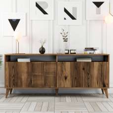 Milan Wooden Sideboard with 4 Doors in Walnut - UK