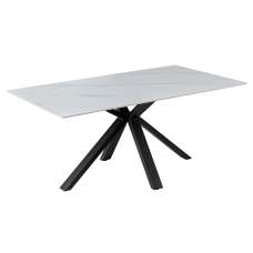 Milano Sintered Stone Dining Table In White - UK