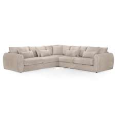 Millburn Plush Velvet Corner Sofa In Mocha - UK