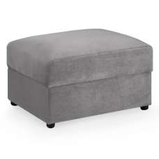 Millburn Plush Velvet Foot Stool In Grey - UK