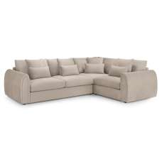Millburn Plush Velvet Right Hand Corner Sofa In Mocha - UK