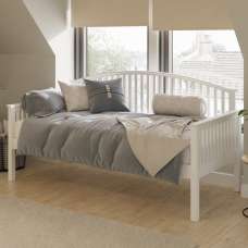 Millom Wooden Single Day Bed In White - UK