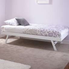 Millom Wooden Single Trundle Bed In White - UK