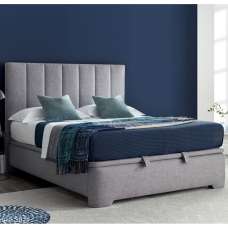 Milton Fabric Ottoman Storage Double Bed In Grey - UK